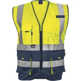 Barron Cue Safety Vest Navy-Safety Yellow